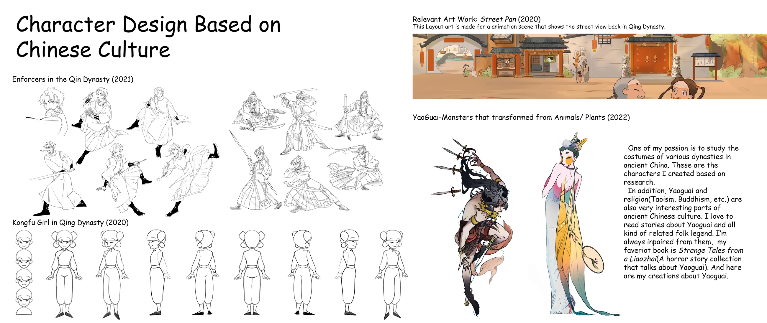 Board of character designs based on Chinese culture