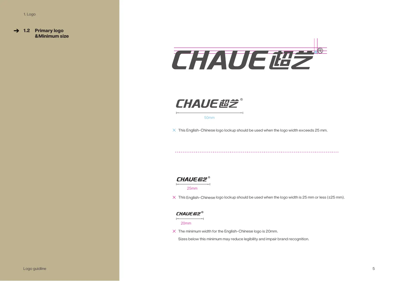 Logo variants and construction lines