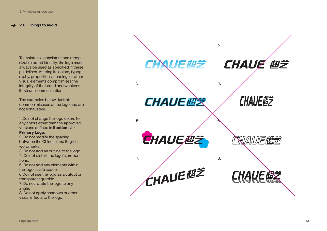 Examples of incorrect logo use