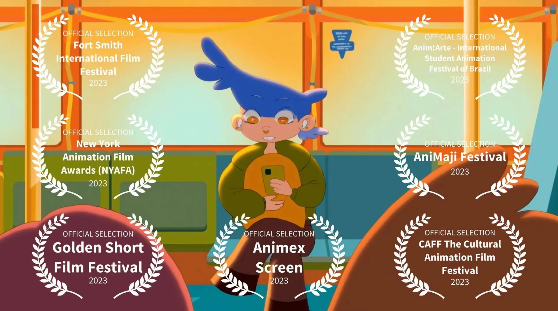 Still from the film with official selection laurels from five animation festivals