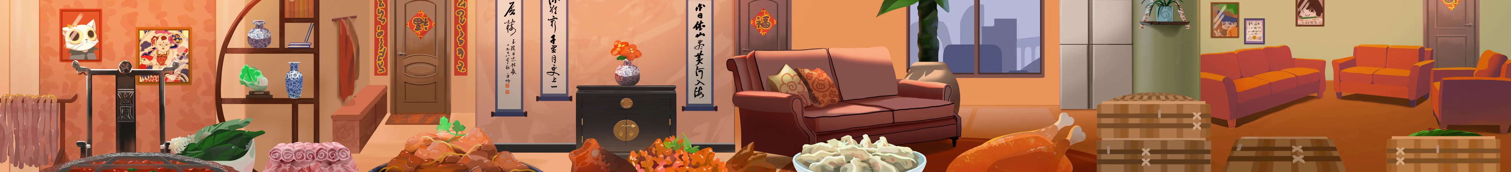 Long panning background through the apartment